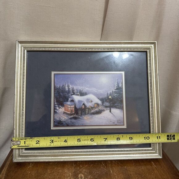 Thomas Kinkade Accent Silent Night 1999 Collectors Series COA 2000 Framed 9.5x11 - Picture 3 of 10